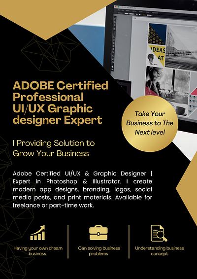 Black Golden Flyer Design adobecertifieddesigner adobeillustrator adobephotoshop apps ui design book covers brandidentity branding cards design catalogs flyer design freelancegraphicdesigner graphic design illustration logo social media ads ui