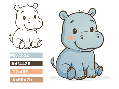 Smiling Cute Hippo Sitting Pose llustration by Beehaya Studio animal cartoon baby animal beehaya studio cartoon cute cute hippo cartoon design drawing freepik hippo hippo character hippo clipart illustration smiling hippo vector art zoo animal