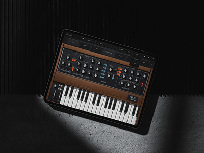 Moog Model D ipad iphone mobile design music skeumorphic ui