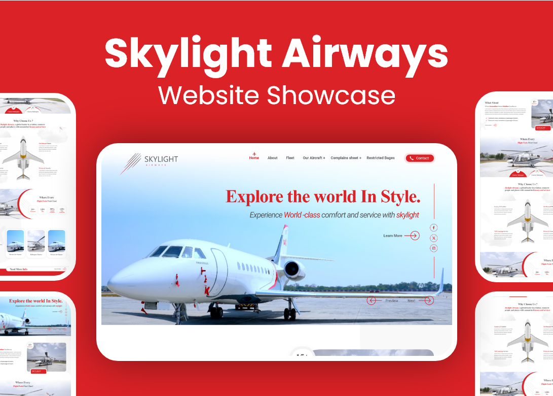 Example of Aircraft Website UI UX Design