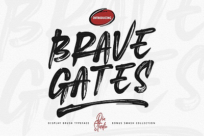 Brave Gates Brush Display Font bold branding brave gates brush display font brush design font modern retro serif vintage
