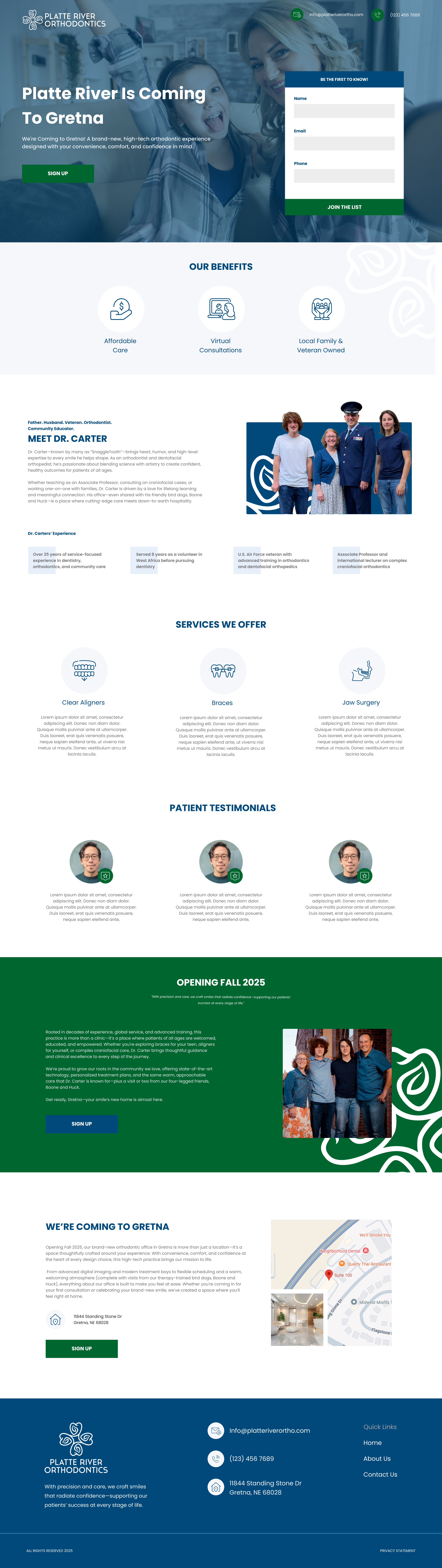 Platte River Orthodontics branding graphic design responsive design ui ux vector web design