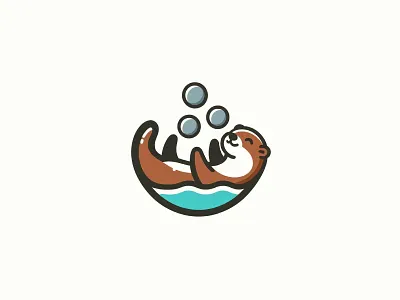 Playful Otter Mascot Logo otter icon