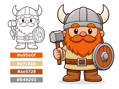 Cute Viking Cartoon Character, Esport Mascot Design for Game 2d cartoon beehaya studio cartoon cartoon viking character character design clipart cute design esportmascot freepik game gamelogo gamemascot graphic design illustration mascot vector vector illustration viking