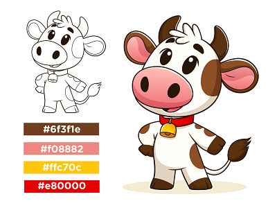 Cute cartoon cow vector, Animal Branding animal animalcartoon branding cartoon character clipart cow cowcartoon cowdrawing cowillustration cowmascot cute design dribbbledesigner farm graphic design illustration petcartoon vector