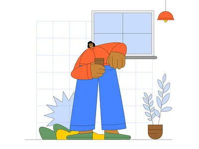 Coffee Break animation branding design graphic design illustration logo man motion graphics plants sad employee ui vector