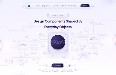 Touch2Tech animation prototyping branding components creative design design figma framer illustration logo ui ui ux visualdesign
