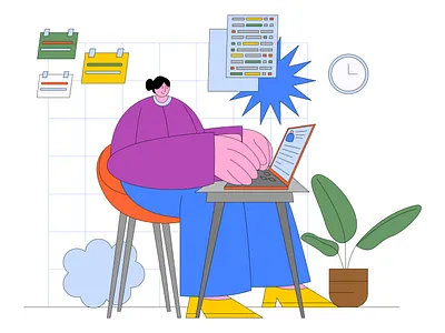 Online Interview art branding design graphic design illustration logo man online interview plants ui vector