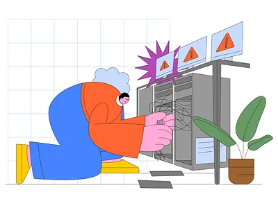 IT Fixing Problem animation branding computer error fixing graphic design it it fixing problem motion graphics office pc problem work