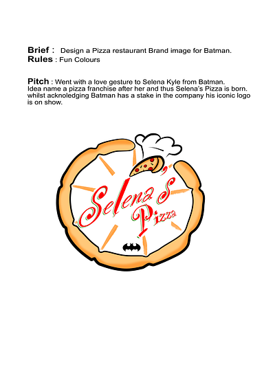 Selena's Pizza Restaurant branding graphic design logo packaging design product design