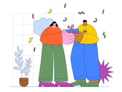 Promotion Celebration 3d animation art branding design graphic design illustration logo man motion graphics office work plants promotion celebration ui vector