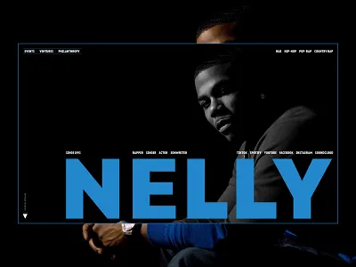 Hero Section - Nelly art directed branding design editorial design graphic design hero section hiphop music musician nelly rapper ui user interface web design