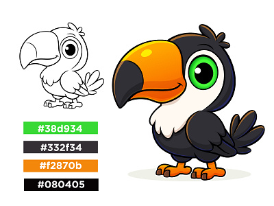 Cute Toucan Cartoon Logo Design animal birdcharacter birddrawing birdillustration birdlogo birdmascot cartoon cartoonbird character clipart cutebird design freepik funny graphic design icon logo nature toucan vector