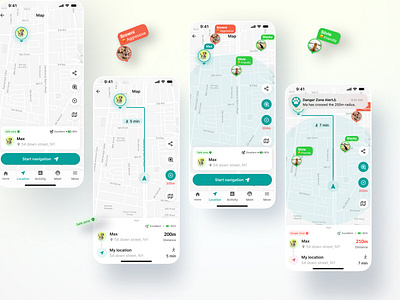 Paw track -v2 (Live navigation + Pet status) best shot brand design cool shot dark ui fintech app gps graphic design iphone app design landing page logo minimal mobile app motion graphics pet app pet tracker saas product soft color design tracking app trending design ui