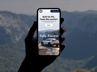 Concept of a New Car Landing Page automotiveui car concept glass glassmorphism landing midjorney mobile mockup productdesign ui