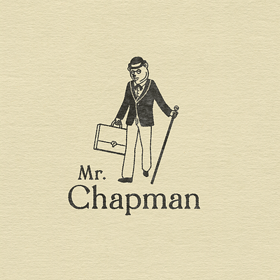 Mr. Chapman badge bear branding design gentleman graphic design illustration logo suit vintage
