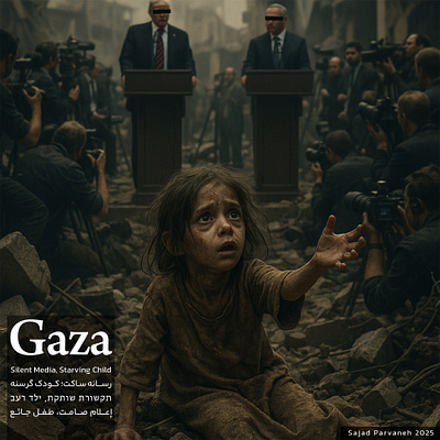 Gaza | Silent Media, Starving Child gaza graphic design poster