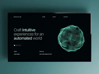 Catalyst Lab Web site 3d adobe after effects agency ai animation blender catalyst cinema 4d graphic design hero section illustration landing page motion graphics sphere type ui ux video webdesign