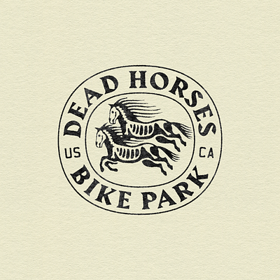 Dead Horses badge bike branding extreme graphic design horses illustration logo mountain park sports vintage western