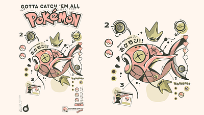 Magikarp pOkemon Postcard koi fish koikingu magicarp magikarp poke ball pokemon pokemon artwork pokemon card pokemon magikarp pokemon post card retro art style vector art