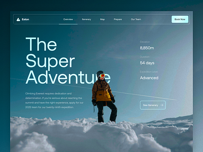 Eston - Expedition Landing Page adventure clean everest expedition exploration hero hike hiking landing page landing page design mountain movie ui ui design uidesign uiux web web design website website design