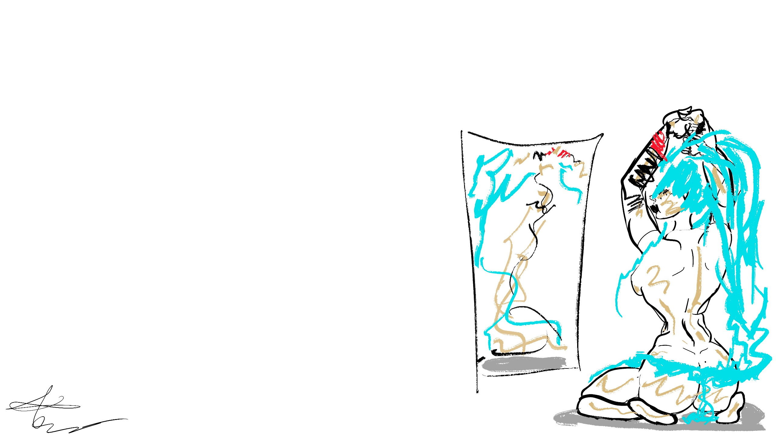 Mirrored Allure art mirror sexy women