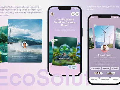 EcoSolutions - Smart Design for a Sustainability App app app design branding design eco app interface logo mobile design sustainable ui ui app web web app web design