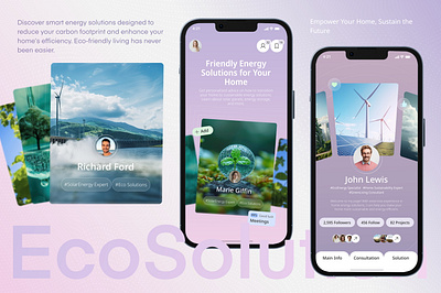 EcoSolutions - Smart Design for a Sustainability App app app design branding design eco app interface logo mobile design sustainable ui ui app web web app web design