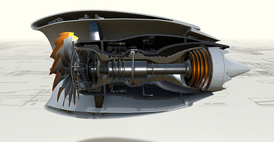 3D Visualization of Aircraft Engine 3d animation aviation design digital twin engine ui visualization web design