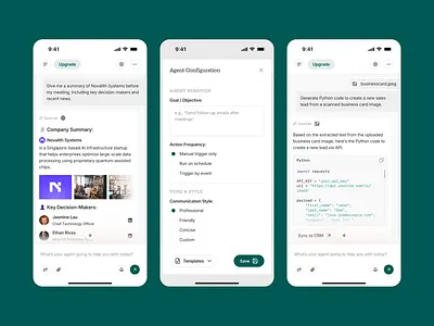 Omnize - AI Mobile Design ai ai assistant animation app card ui clean design digital internet mobile mobile design modern motion graphics smartphone tech technology ui ux voice ai voice assistant