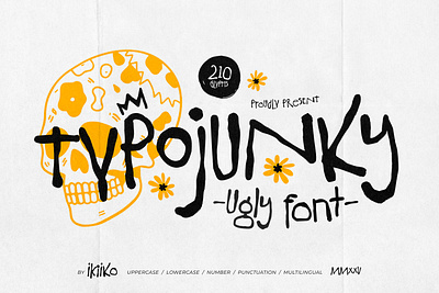 Typojunky - Ugly Font anti design branding doodle font fashion font grunge hand drawn font organic ettering raw lettering raw typography typeface typography ugly font weird typographi