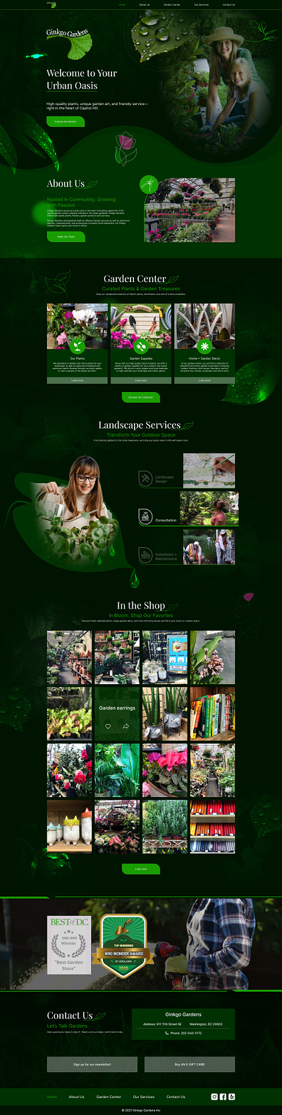 Beautiful Ginkgo Garden Site Design design graphic design illustration motion graphics ui uiux design web design