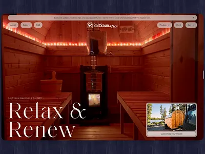 Mobile Sauna Website Hero Preview branding corporate website design graphic design illustration landing ui webdesign website