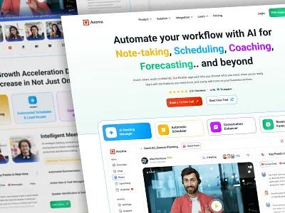 SaaS Landing Page ai tool website colorful website conversion cro website landing page modern website note taking saas saas landing saas ui saas website ui ui designer ux designer ux ui designer web web design web designer web ui website design