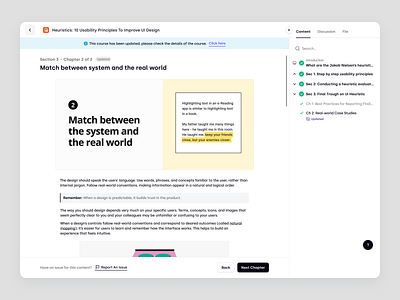 Trenning – Course Chapters & Learning Materials on a SaaS LMS course content e learning education platform learning management system learning material learning path learning platform lms online course product design saas saas design student team training ui ux web app web design