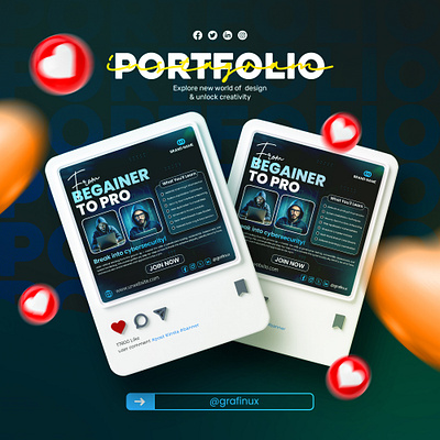 Master Ethical Hacking Post Design advertisement design business course design creative cybersecurity traning ethical hacking course graphic design marketing design modern design post design promotion design simple design social media post