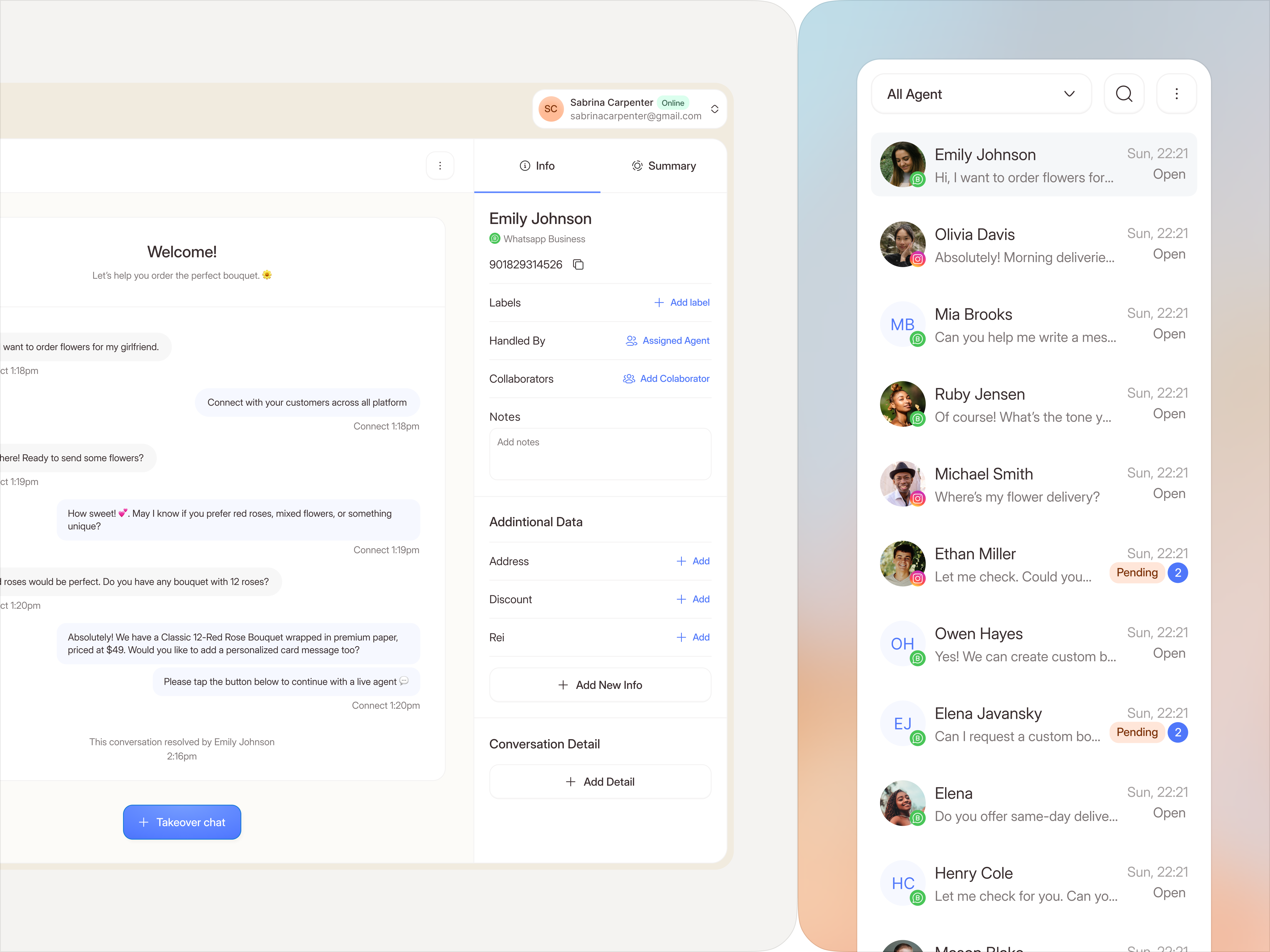 TalkoAI · Smart Agent Chat ai agent artificial intelligence chat chat agent clean cs ai customer service customer service ai dashboard dashboard ai dashboard ui design interface ui