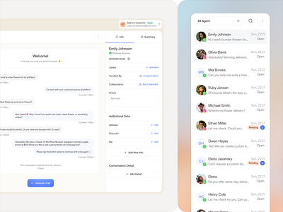 TalkoAI · Smart Agent Chat ai agent artificial intelligence chat chat agent clean cs ai customer service customer service ai dashboard dashboard ai dashboard ui design interface ui