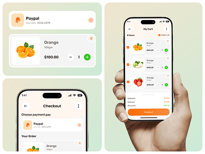 Smart - Grocery Mobile App UI/UX ai app cart ui checkkout flow design veli ecommerce app food grocery app mimimal design mobile app modern ui offer banner ois online shopping product details product page retail app shoppinh app smart buy uidesign uiux