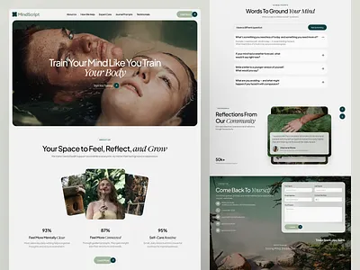 Mindscript - Digital Mental Health Website clean design health landing page medicine mental wellnes minimal platform research ui ui design uiux ux design web design website