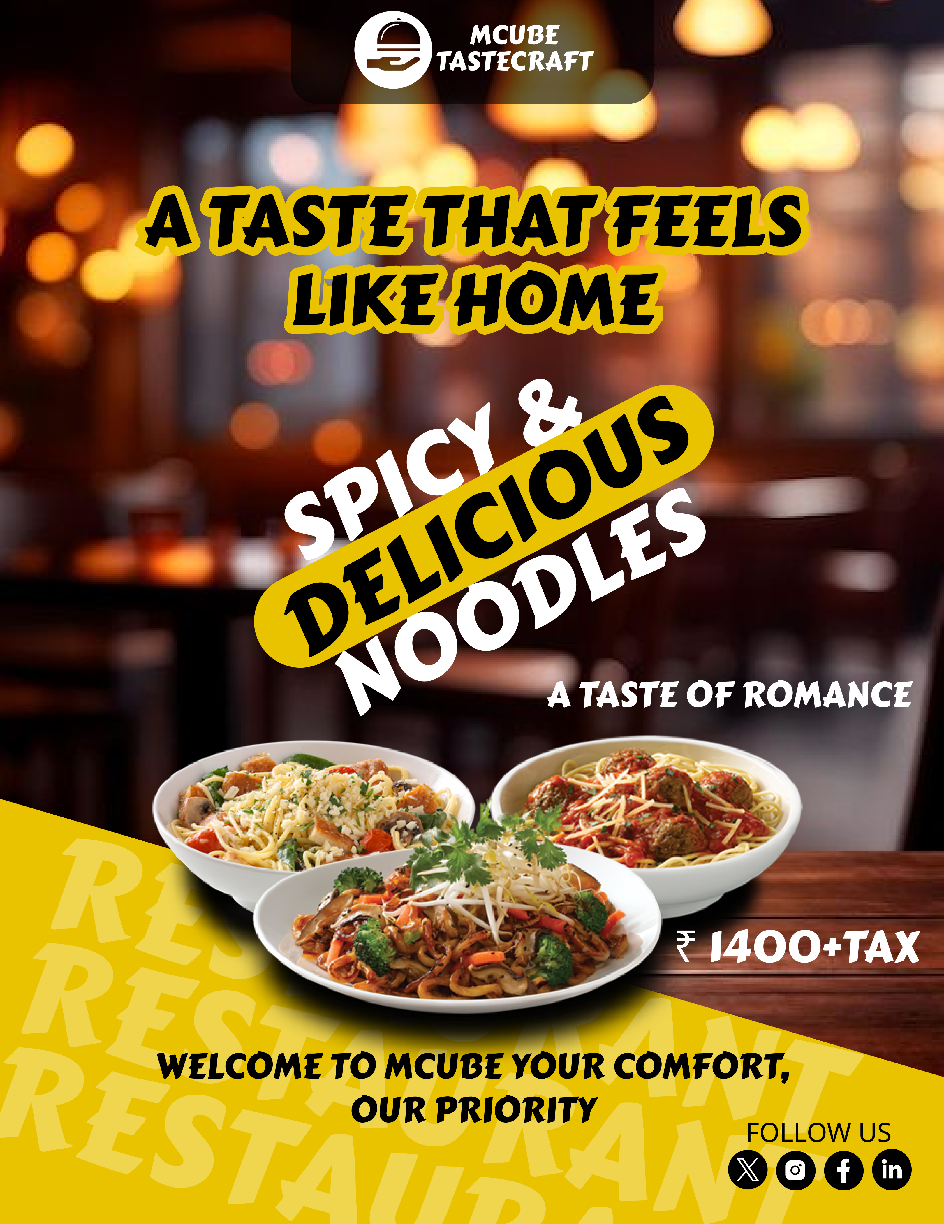 Tasty Noodles Poster Design 3d animation branding design figma graphic design illustration logo ui website