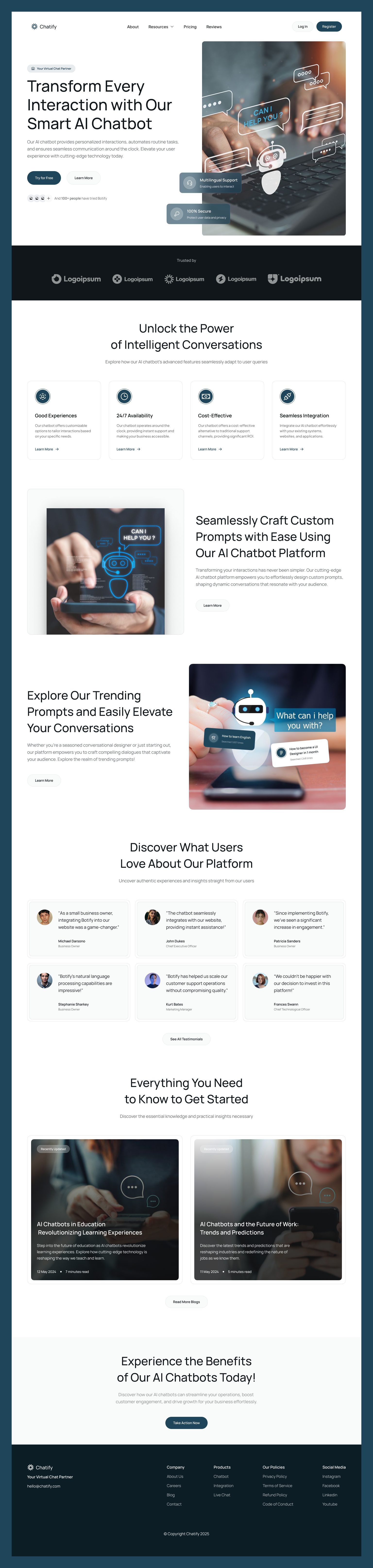 Botify – AI Chatbot & Smart Assistant Landing Page Design by Nexila ...