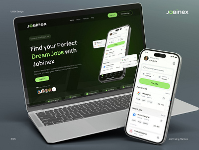 Job Finder Web and App Portal Solution UI Design app design figma job job finder job finder app job finder website job portal job portal website job search mobile app saas saas solution ui ui design ui ux uiux ux web app web solution