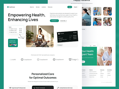 Healthcare – Clean & Trustworthy Healthcare Landing Page Design ai agents ai agents landing page appointment booking ui branding clean medical web ui clinic website ui design doctor portfolio page figma healthcare template framer health website graphic design health saas platform design healthcare landing page hospital homepage design illustration medical website design mobile health web design patient first website telemedicine landing page
