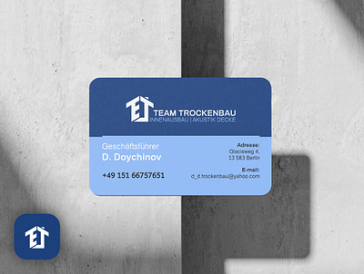 TEAM Trockenbau — Interior construction and Acoustic Ceiling advertising branding business card business card design business cards design graphic design graphic designer illustration logo print print design printing vector
