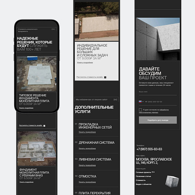 Website for construction graphic design ui