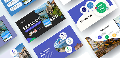 Travel App Pitch Deck – Personalized Swiss Adventures with Explo app branding google presentation google slides graphic design investor deck pitch deck pitch deck designer powerpoint design powerpoint presentation ppt slides presentation presentation design presentation designer travel travel app ui