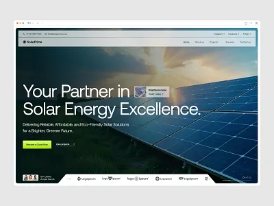Solar panel installation company website design -Solar prime branding energy home minimal renewables solar solar panel ui ux web web design website website design