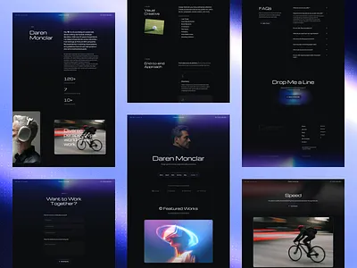 Monclar - Portfolio Website for Professionals about agency contact dark footer framer gradient landing page no code parallax personal portfolio professionals responsive template ui design ui ux web design webflow