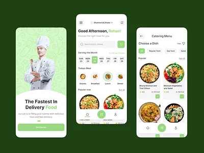 FreshBite – Smart Food Delivery Experience appui cateringapp cleanui dailymealtracker dashboarddesign figmadesign flatdesign foodapp fooddeliveryapp greenui healthyeating mealplanner minimaldesign mobileappdesign modernui nutritionapp uiinspiration uiuxdesign uxdesign